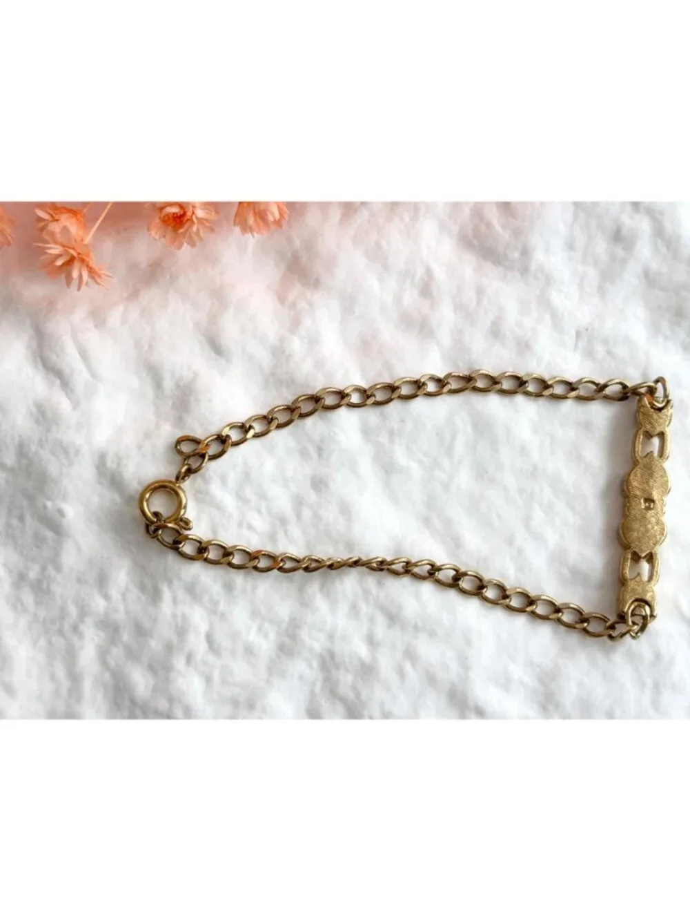 Heart Shaped Chainlink 80's Vintage Curb Chain Panel Bracelet
